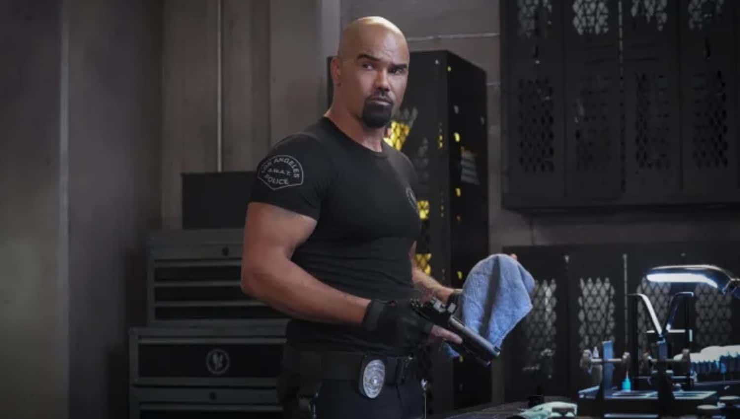 Shemar Moore sur un tournage de SWAT