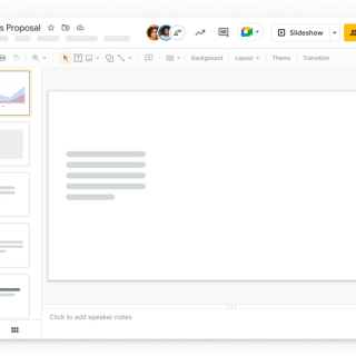 Interface de Google Slide