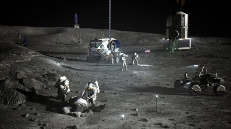 Astronautes sur la Lune